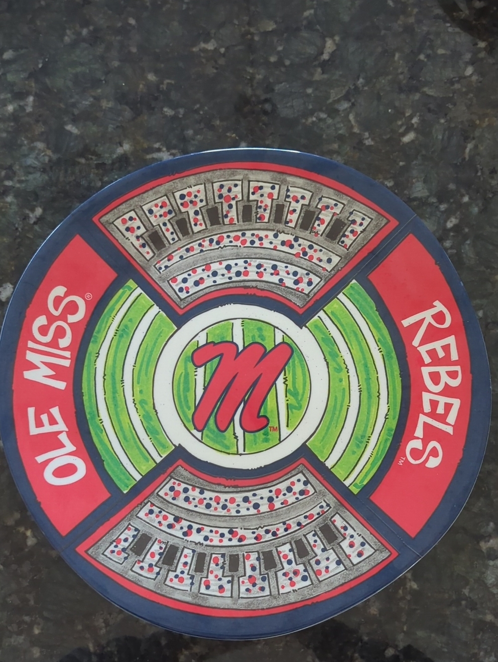Red and Green Decorative Round Home Accent